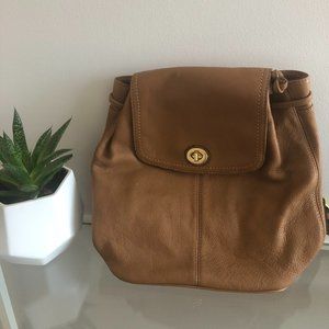 Casual small leather backpack